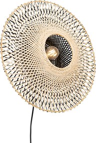 Inteligentna lampa ścienna bambusowa 50 cm z wtyczką, w tym Wi-Fi A60 - Rina