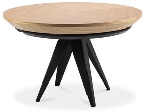 Stół rozkładany z czarnymi metalowymi nogami Windsor &amp; Co Sofas Magnus, ø 120 cm