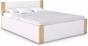 Łóżko drewniane Sovi 120/140/160/180x200 białe z wstawkami sosna / czarne