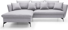 Masseno Narożnik FERRO z funkcją spania i pojemnikiem na pościel Narozniki L, Rozkładana sofa - Szary, SOLID 89