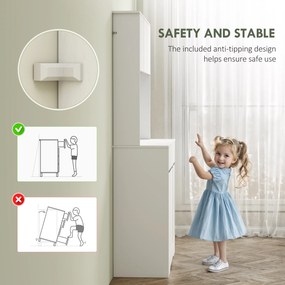 HOMCOM Szafka kuchenna z otwartą powierzchnią roboczą, 6 drzwi, 2 szuflady, regulowane półki, otwory na kable, Płyta wiórowa, Biały