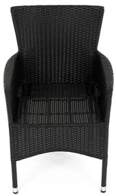 Autronic Krzesło ogrodowe, metal, polyratan,czarne, AZC-S2117 BK