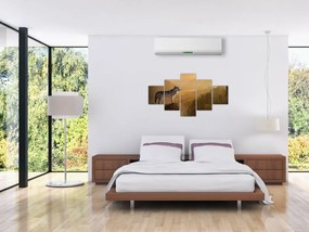 Obraz wilka na skale (125x70 cm)