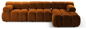 Pomarańczowy narożnik modułowy z materiału bouclé (prawostronny) Bellis – Micadoni Home