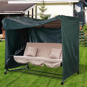 Outsunny Pokrowiec na Huśtawkę Ogrodową Zielony Wodoodporny Ochrona UV Tkanina Oxford 205x124x164cm | Aosom PL