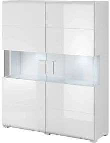 Komoda wysoka TOLEDO 2D 122 biała połysk HELVETIA