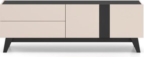 Stolik RTV 160 cm Freshion 05, kaszmir / czarny