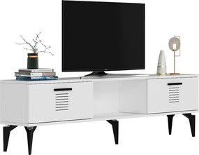 Stojak pod telewizor – 150 cm x 44,6 cm x 29,6 cm – biały – płyta MDF