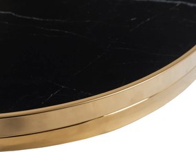 Zestaw Stolików Kawowych ARON 70 cm/50 cm Czarny Marmur/Złoty Glamour