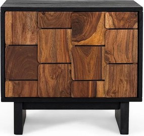 Stoliki nocne z drewna mango 56 cm, rustykalny, etniczny, nowoczesny styl - 50x56x40