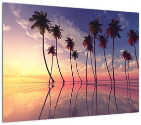 Obraz palm wznoszących się nad powierzchnią (70x50 cm)