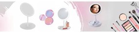 Lusterko do makijażu podświetlane led regulacja obracane - 3 odcienie bieli
