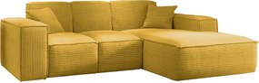 Narożnik w kształcie L SIENA, tkanina Poso, Żółty, Prawy