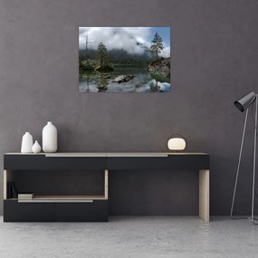 Obraz na szkle drzew w jeziorze (70x50 cm)