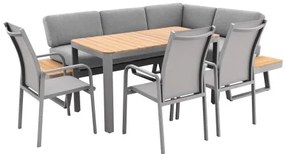 EXPERT PLUS AVERSA TEAK - 6-częściowy aluminiowy zestaw ogrodowy