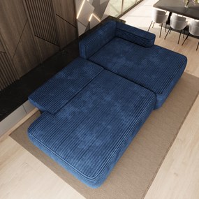 Masseno Narożnik AVINI z funkcją spania i pojemnikiem na pościel Narozniki L, Rozkładana sofa - Niebieski, TILIA 77