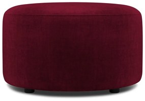 Bordowy aksamitny puf Mazzini Sofas Debbie, ø 68 cm