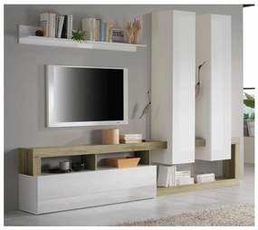 Meblościanka LENOR biała/brązowa