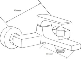 Mexen Lynx DF62 zestaw wannowy, złoty - 745913DF62-50