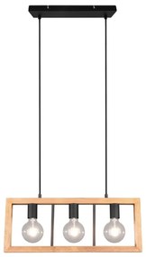 Czarno-naturalna lampa wisząca Agra – Trio