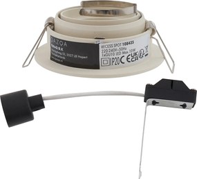 Zestaw 6 nowoczesnych reflektorów wpuszczanych w kolorze beżowym GU10 50 mm, obrotowych i odchylanych - Chuck