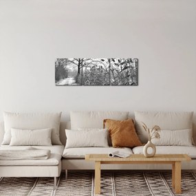 Obraz - Pola w zimie (z zegarem) (90x30 cm)