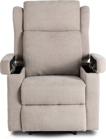 Fotel Masujący SEBASTIAN Rozkładany Wypoczynkowy z Podnóżkiem Beżowy Nowoczesny