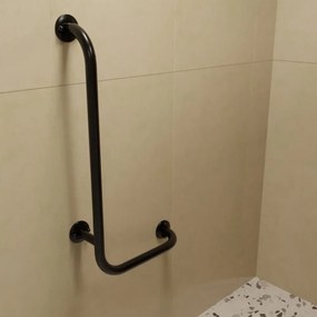 Uchwyt łazienkowy kątowy prawy czarny