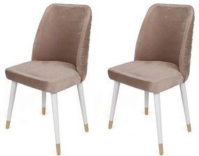 Zestaw krzeseł do jadalni Hugo Beige and White, 2szt.