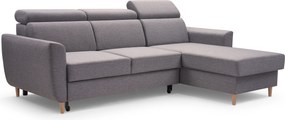 Masseno Narożnik SAPORE z funkcją spania i pojemnikiem na pościel Narozniki L, Rozkładana sofa - Szary, DENVER 18