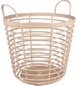 Kosz ogrodowy Downey kremowy, 37,4 x wys. 40 cm,eko-drewno