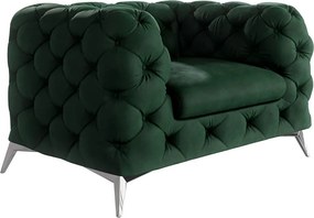 Ciemnozielony aksamitny fotel Chelsea – Ropez