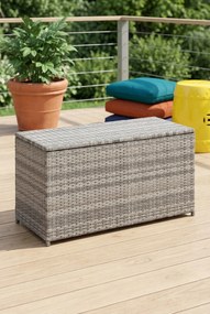 Szara rattanowa skrzynia do ogrodu T3-N25