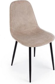 Zestaw 4 krzeseł z aksamitu w kolorze gołębiej szarości - IRELIA