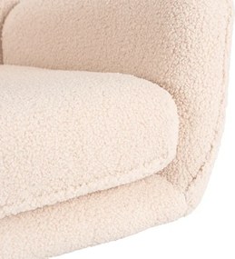 Fotel Bujany Uszak JACKSON Beżowy Boucle/Dąb Nowoczesny