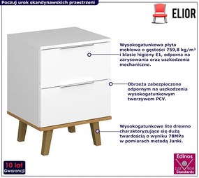 Biała skandynawska szafka nocna Savona 3X