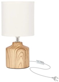 Biała lampa stołowa z tekstylnym kloszem (wysokość 28 cm) Minos – Candellux Lighting