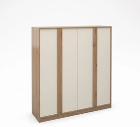Kremowo-naturalna szafa w dekorze dębu 180x197,5x53 cm Dennis – Marckeric