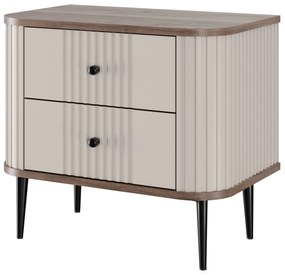 Zestaw szafek nocnych Vesper 56 cm - kaszmir / orzech / czarne nogi