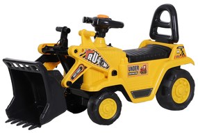 Koparka siedziskowa HOMCOM z wbudowanym schowkiem, dziecięca koparka do jazdy z klaksonem