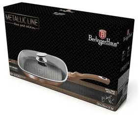 Berlinger Haus Patelnia do grillowania z pokrywką Rosegold Metallic Line, 28 cm