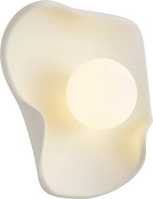 Lampa ścienna Japandi kremowa z białym szkłem - Parel