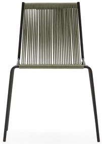 Zielone metalowe krzesła zestaw sztaplowane 2 szt. Emily – Marckeric