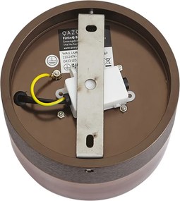 Designerski kinkiet z ciemnego brązu z bursztynowym szkłem IP44 - Michele