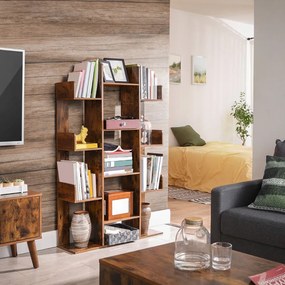 Vasagle Regał/półka na książki ODIN w stylu industrialnym, 86x25x140 cm, brązowy