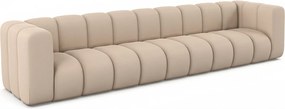 Sofa pięcioosobowa, kanapa Grand, tkanina welurowa Salvador, Beżowy