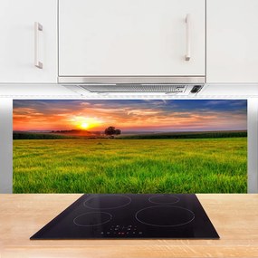 Szkło Ozdobne do Kuchni Słoneczna Polana o Poranku