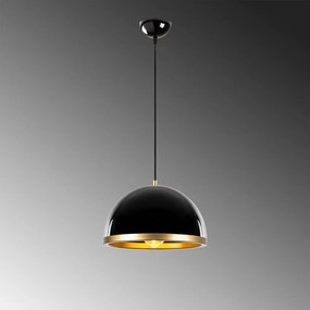 Lampa wisząca w czarno-złotym kolorze z metalowym kloszem ø 30 cm Ferenci – Opviq lights