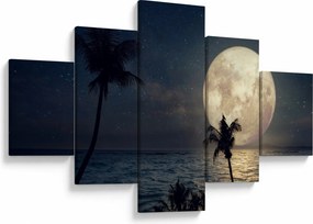 Obraz - Plaża pod pełnią księżyca (125x70 cm)