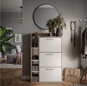 Wywrotka na buty biały/sonoma 80x24.2x128.3 orlando